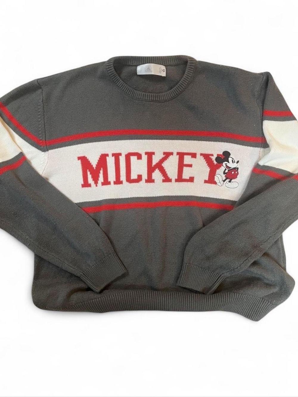 Disney Parks Mickey Mouse Colorblock Knit Crewneck Sweater 2XL
